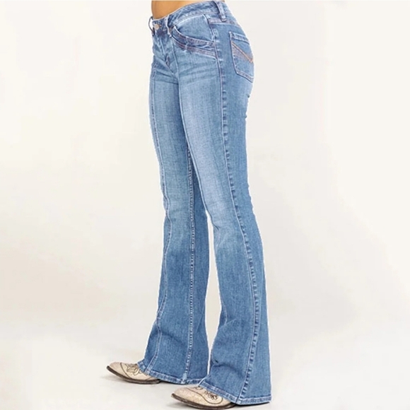 Denim - Womens Mid Waisted Bootcut Jeans Size Small